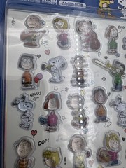 1pc-3D Crystal Puffy Snoopy Stickers Peanuts Charlie Brown (Pink Or Blue) Korea