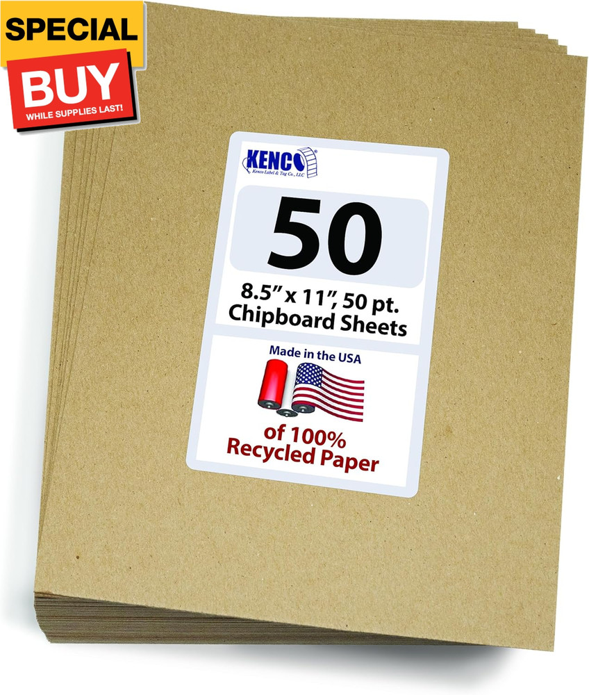 Chipboard Sheets 8.5″ x 11″ – 50 Sheets Per Pack Heavy Weight 50 Point Chip Boar