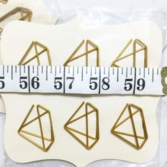 CraftSmart Diamond Gem Paper Clips 12 Gold Designer Fashion Planner Accessory