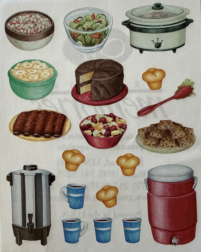 KITCHEN FOOD Stickers(19pc) Creative Memories•Cake •Coffee•Salad•Card Making•