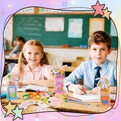 24 PCS Student Stationery Set Pencil Holder Notebook Prize Back To School