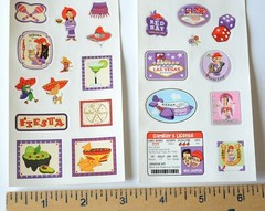 4 Sets ~ Novelty Red Hat Stickers / Small Calendar Stickers / Gambling or Fiesta