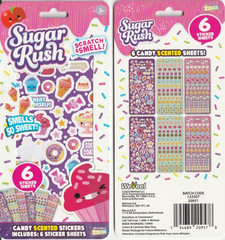 (500+ pc) Sugar Rush Scratch n’ Sniff! Candy Scented Sticker Assortment 6 Sheets