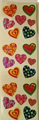 Sandylion Glitter sticker -Hearts Asst -1 strip (3 mod) -12210