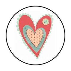 48 RUSTIC HEART. ENVELOPE SEALS LABELS STICKERS 1.2″ ROUND