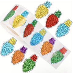 40 PCs Holographic Glitter Christmas Lights High Quality Stickers