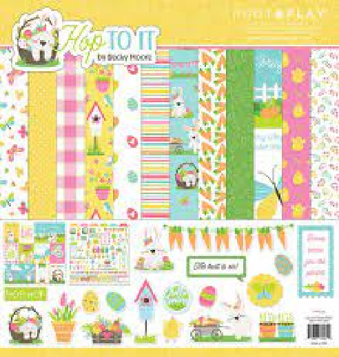 PHOTOPLAY Paper Pad 12 x 12 HOP TO IT PAPER KIT 3 PACKAGES ONE PRICE