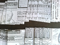 100pc Black & White Retro French Newspaper Ads 3 1/4 X 3 1/4 Scrapbook Papers