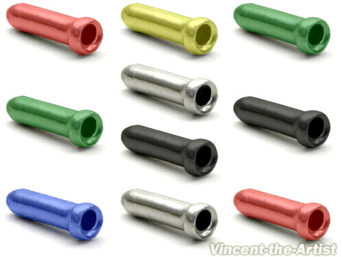 10 COLORFUL Bicycle Cable End Caps Tips – For Brake or Derailleur Bike Parts