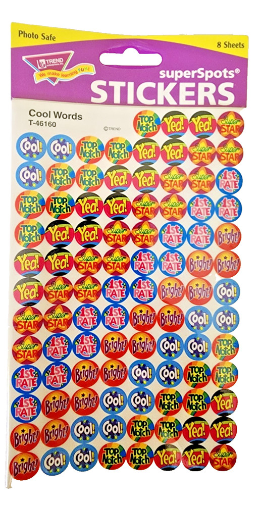Vintage Sealed 90s Trend Enterprises Teacher Stickers SuperSpots T-46160 8shts