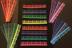 BORDERS Lace Edge Border Die Cut Embellishments 6 pcs 3/4” x 5-1/2” Choose Color
