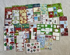 Mix Lot Of Gift Tags Mostly Christmas , Few Easter Stickers , 1 Valentine
