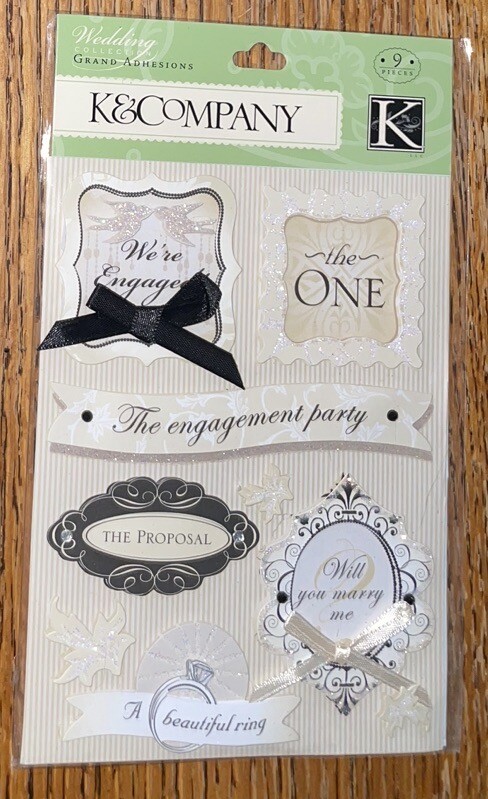K&Company Proposal We’re Engaged Engagement Party Beautiful Ring Wedding Sticker