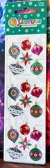 Sealed Vintage SandyLion Mylar Foil Christmas Ornaments Sticker Design ~ 1 Sheet