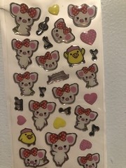 San X Kawaii Piggy Girl Epoxy Puffy Sticker Sheet Vintage Htf