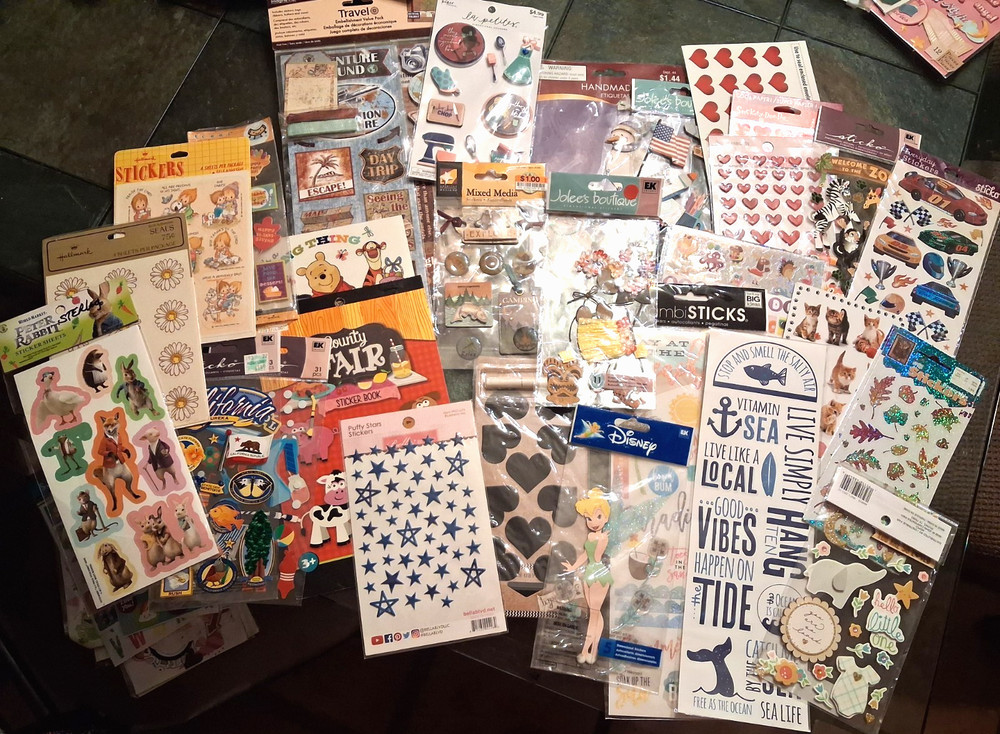 STICKERS, STICKERS, 36 new packages of stickers. – Good deal.