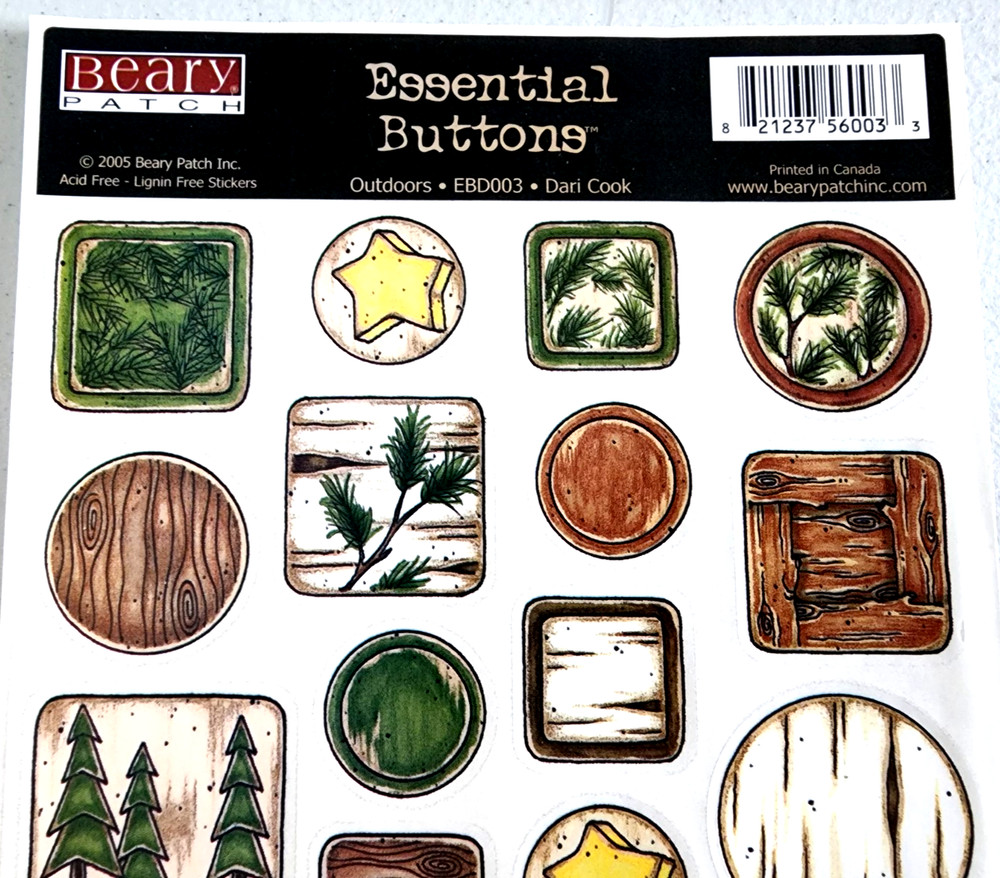 Beary Patch 2005 Clear Stickers Outdoors Tree Wood Country Scrapbook Journal NEW