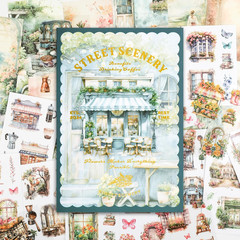 54 Sheet Scrapbooks Supplies Kit, Precut Pet/Washi Stickers, Street Landscape Ju