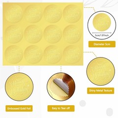 408Pcs Happy Birthday Gold Foil Embossed Stickers 2″ Self Adhesive Envelopes …