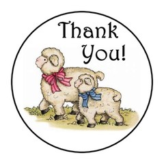 30 1.5″ THANK YOU SHEEP FAVOR LABELS ROUND STICKERS***
