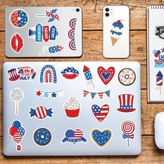 100Pcs Patriotic Stickers Bulk Kids Adults 4th of July Vinyl Stickers