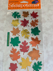 STICKO STICKERS SHINY METALLIC LEAVES FALL COLORS 17 PCS