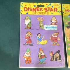 3 VINTAGE DISNEY STAR STICKERS- SNOW WHITE – MICKEY & FRIENDS -DALMATIANS GIBSON