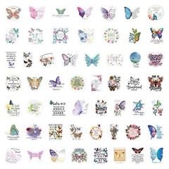 20Pcs Random Aesthetic Butterfly Inspirational Bible Verse Waterproof Stickers