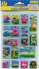 Lot of 17, Animal scrapbook stickers – Horses, Zoo, Farm, Fish, Monkey, Giraffe