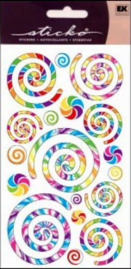 Swirls Twirls Spiral Flourish Rainbow Multi-color Bright Accent Sticko Stickers