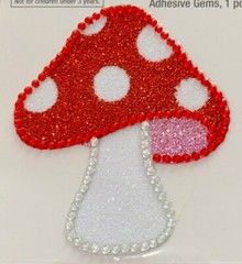 MUSHROOM STICKER✨🍄🍄🍄🍄🍄✨2 1/2” X 2”✨FANCY✨GLITTER✨GEMS✨VERY CUTE✨