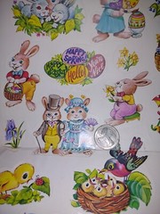 Extremely RARE 1985 EASTER SPRING STICKERS Yuri Salzman USA 17X11 FULL SHEET