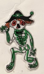 4 Vintage 1980’s Halloween Puffy Stickers- Cat Ghost Pumpkin Skeleton