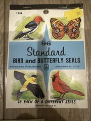 Vtg Lot Seals Dennison & Standard Publishing Dogs Horse Birds Nativity Christmas