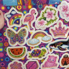 Vintage Lisa Frank Rainbow Sugar Cookie Poodle Penguin Panda Butterfly Sticker