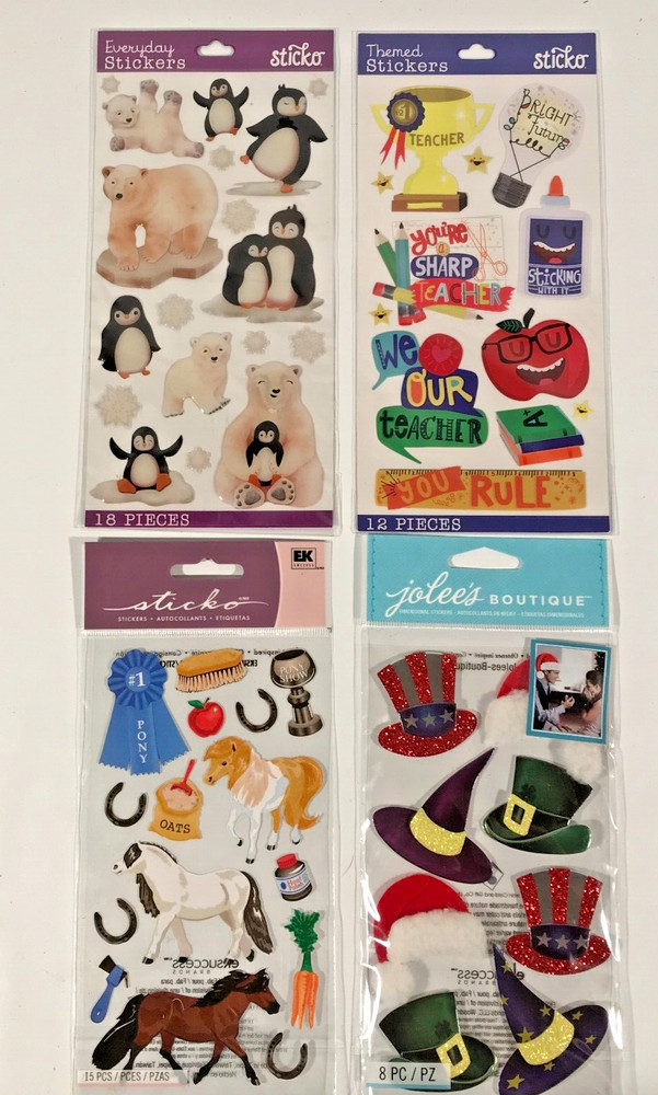 Crafting Embellishments Lot – Sticko & Jolee’s Boutique | Multi-Themed Stickers