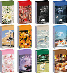 12 Sets 600 Sheets Washi Stickers for Journaling, Daily Quote Flower Nature Trav