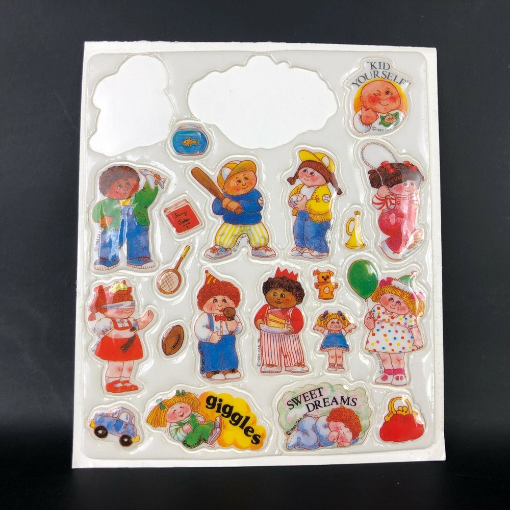 Vintage 1983 Diamond Toy Makers Cabbage Patch Puffy Stickers 1980s Doll Bald Toy