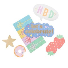 Pebbles ALL THE CAKE ICONS (76pc) EPHEMERA DIE CUTS scrapbooking BIRTHDAY
