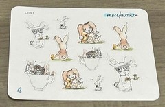 NEW Paper Kuma Co Easter Bunny Sticker Sheet PaperKumaCo Stickers