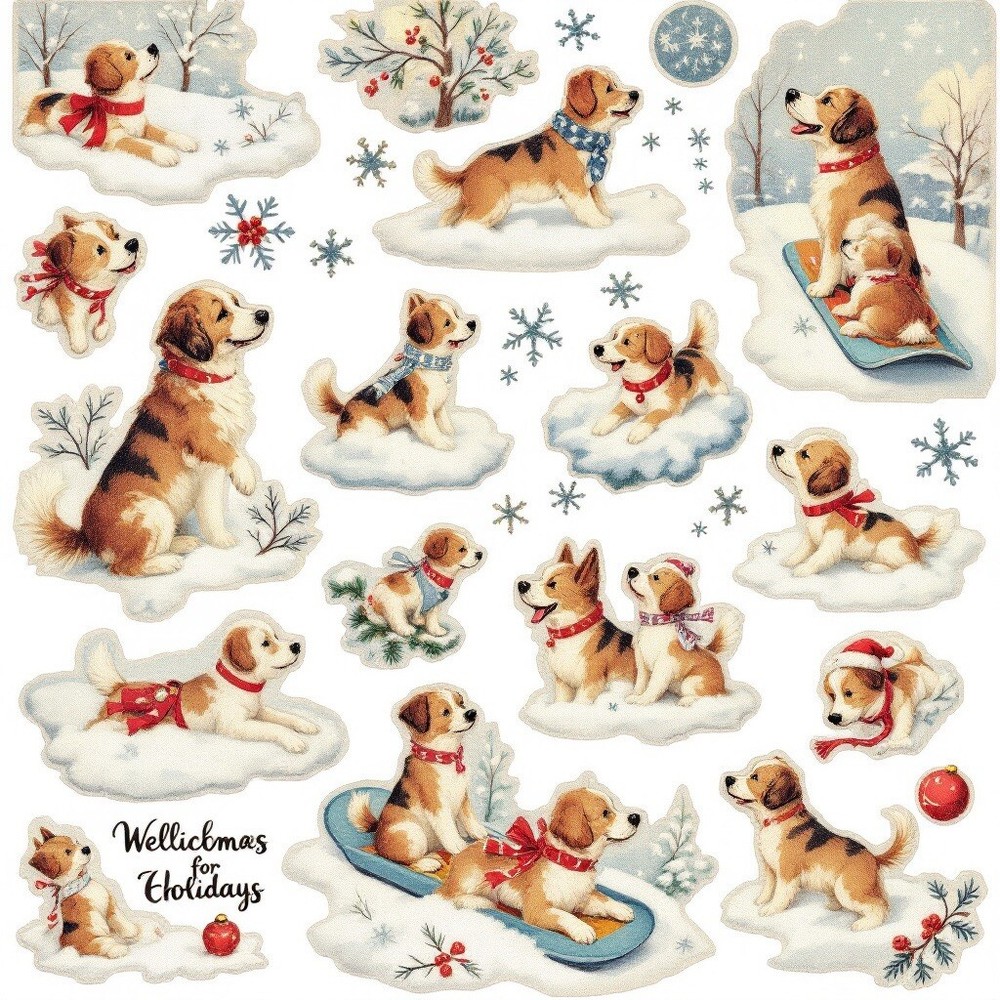 Cardstock Die Cut Embellishments Puppy’s And Dogs (18) Cut Outs 3.5 Inch