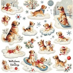 Cardstock Die Cut Embellishments Puppy’s And Dogs (18) Cut Outs 3.5 Inch