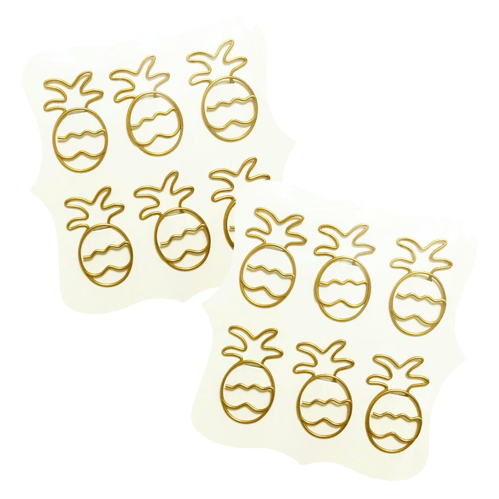 CraftSmart Pineapple Paper Clips 12 Gold Designer Fashion Planner Accessory