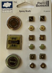 DOG Epoxy Brad(15pc)Cloud 9 •Split-pin•Bones•Furry Friend •Paws•Woof•Card Making