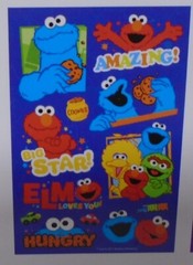 American Greetings Stickers Pad Sesame Street Elmo Cookie Monster 10 Shts 125 Pc