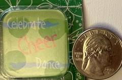SPRINGTIME EPOXY FRESH LABEL SQUARE Stickers(4pc)Floral…Cheer…Swirl…Card Making