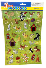 50 Count DOGS Laser Stickers Shiny, BRAND NEW