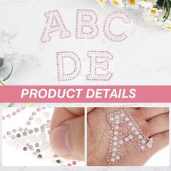 107 Pcs Pearl Rhinestone Self Adhesive Stickers 3 Sheets A-Z Glitter Letter Stic