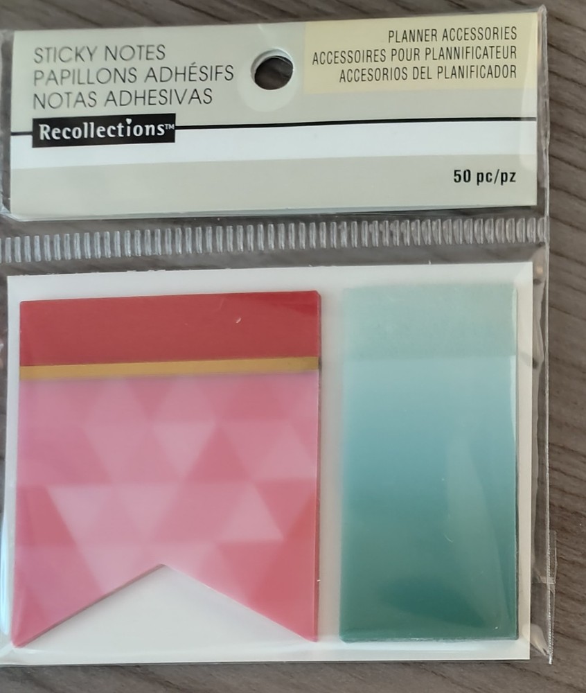 New Recollections scrapbook stickers planner 50 pieces teal pink post-it flags