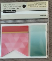 New Recollections scrapbook stickers planner 50 pieces teal pink post-it flags